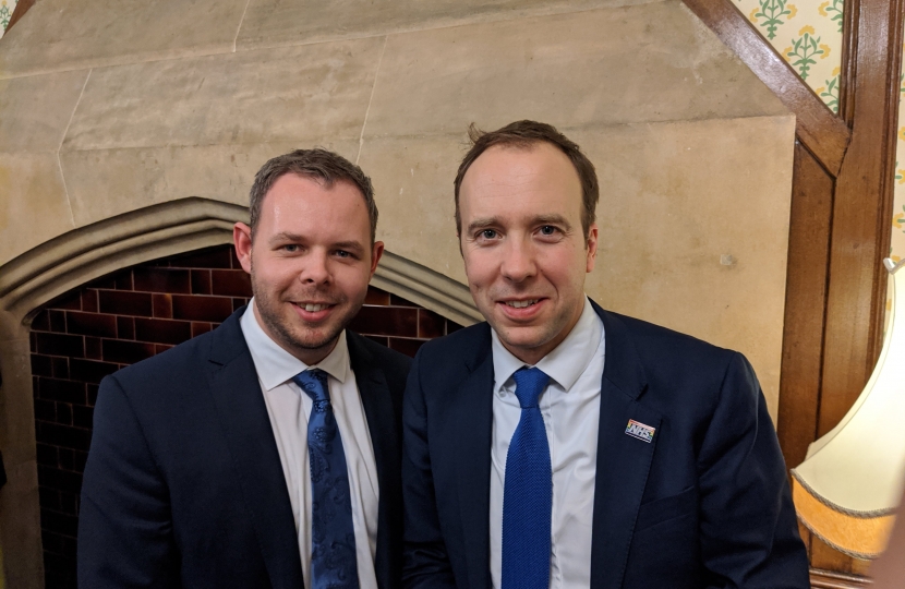 Antony Higginbotham with Health Secretary Matt Hancock