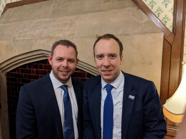 Antony Higginbotham with Health Secretary Matt Hancock